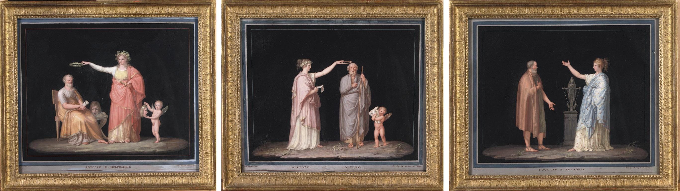 Michelangelo Maestri - Sofocle e Melpone; Socrate e Filosofia; Calliope Omero