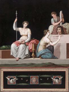 Michelangelo Maestri - The head of Pompey delivered to Caesar: design after a Pompeiian wall decoration