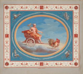 Michelangelo Maestri - Zwei Antike Gottheiten im Pompejanischen Stil mit Groteskenfries