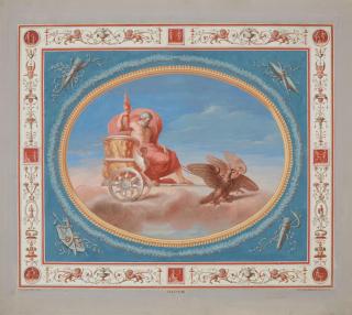 Michelangelo Maestri - Zwei antike Gottheiten im pompejanischen Stil mit Groteskenfries