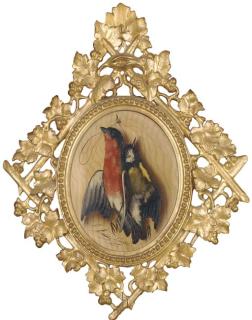 Michelangelo Meucci - Hanging songbirds; and Another similar