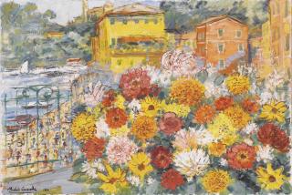 Michele Cascella - Fiori sul terrazzo