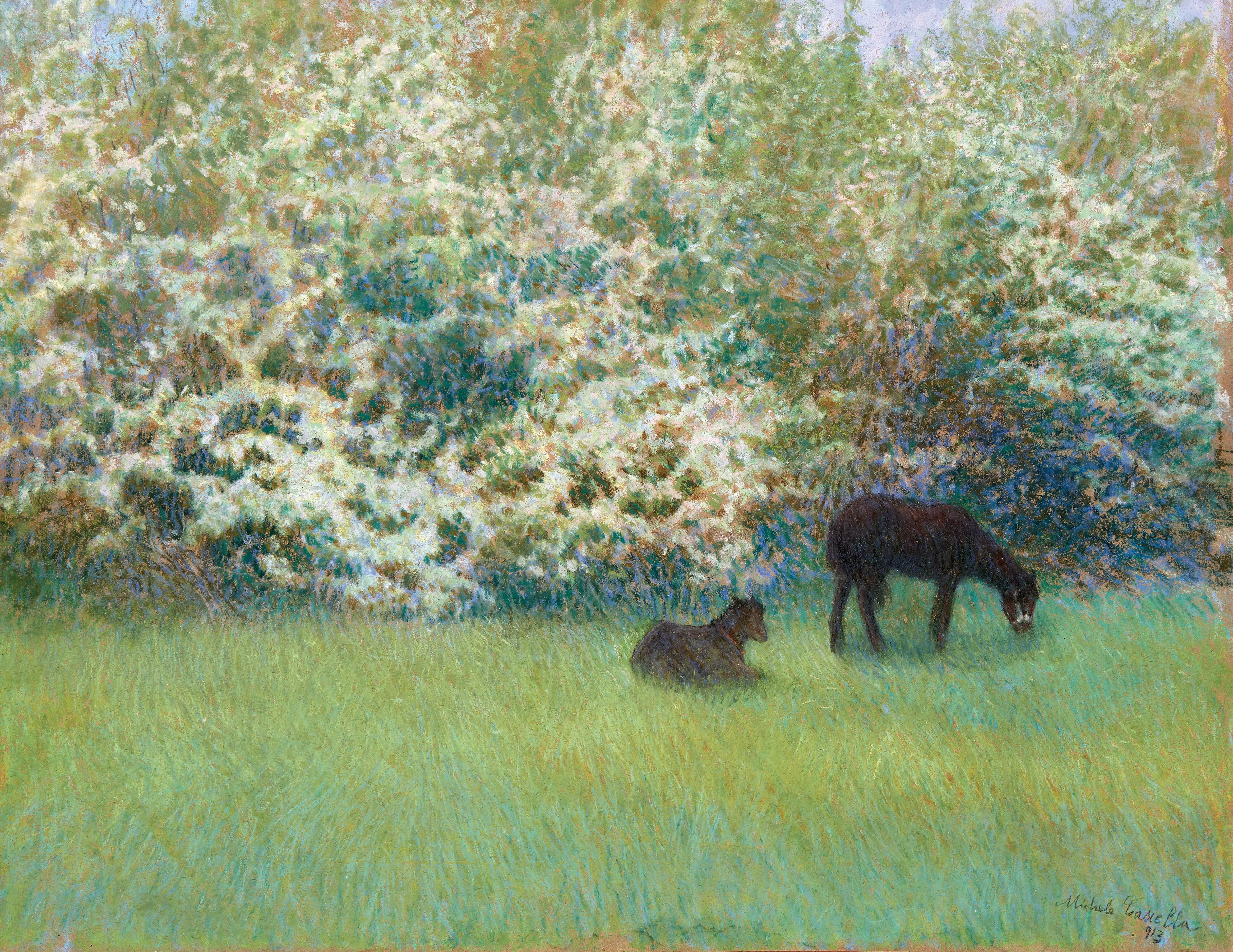 Michele Cascella - Giumenta e puledro