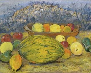 Michele Cascella - Natura morta con anguria