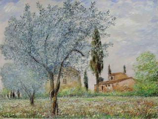 Michele Cascella - Paesaggio di Sienna