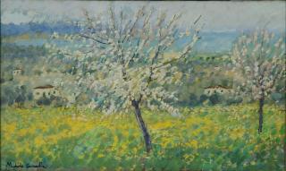 Michele Cascella - Paesaggio fiorito