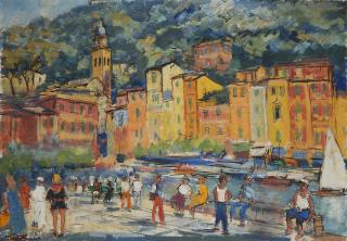 Michele Cascella - Piazzetta di Portofino