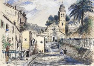 Michele Cascella - Portofino, chiesa di San Martino