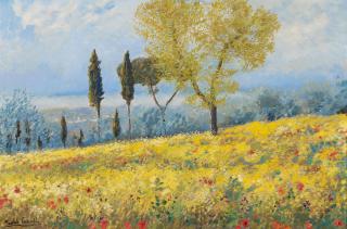 Michele Cascella - Sunny Hillside in Tuscany