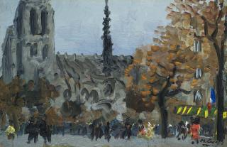 Michele Cascella - Veduta su Parigi