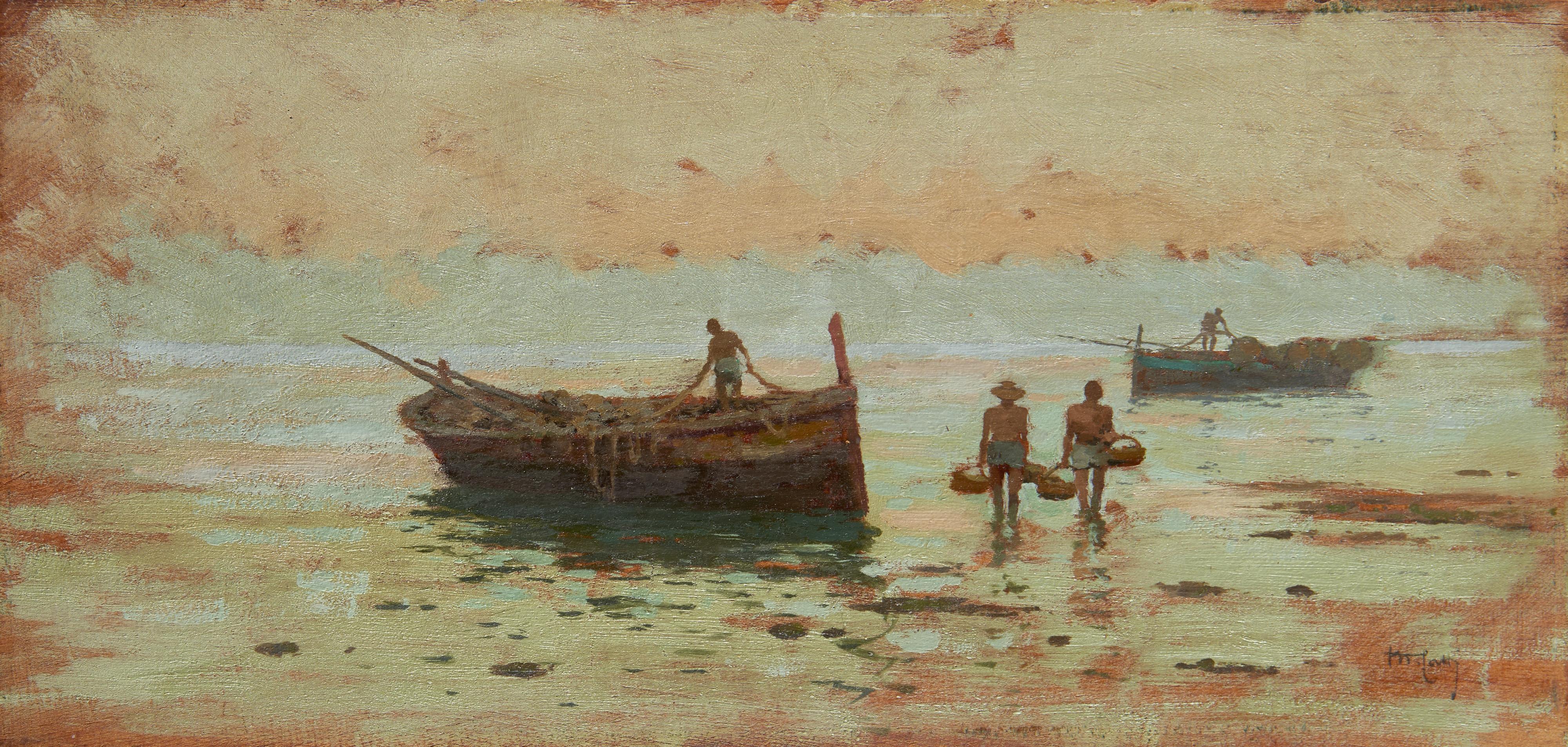 Michele Catti - Pescatori sulla riva