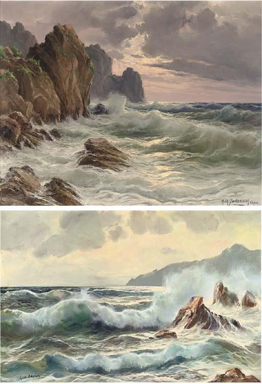 Michele Federico - Breaking waves at sunset, Capri