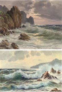 Michele Federico - Breaking waves at sunset, Capri