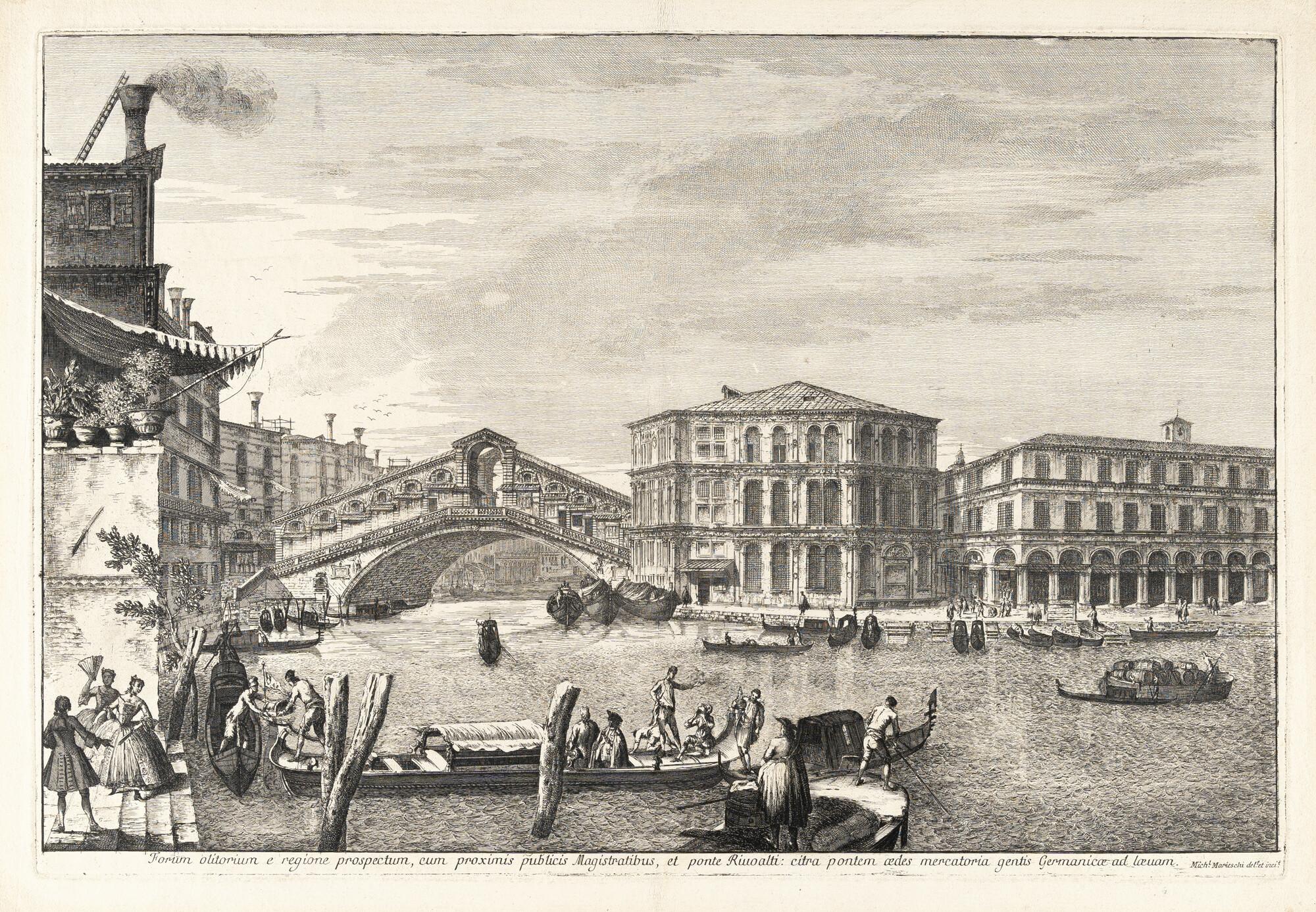 Michele Marieschi - Il Ponte di Rialto con il Palazzo dei Camerlenghi