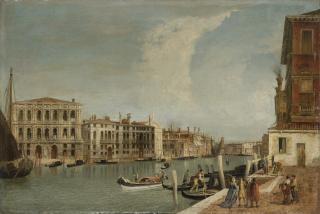 Michele Marieschi - The Grand Canal, Venice, with Ca\' Pesaro and Palazzo Foscarini-Giovannelli, from the Campiello of the Palazzo Gussoni