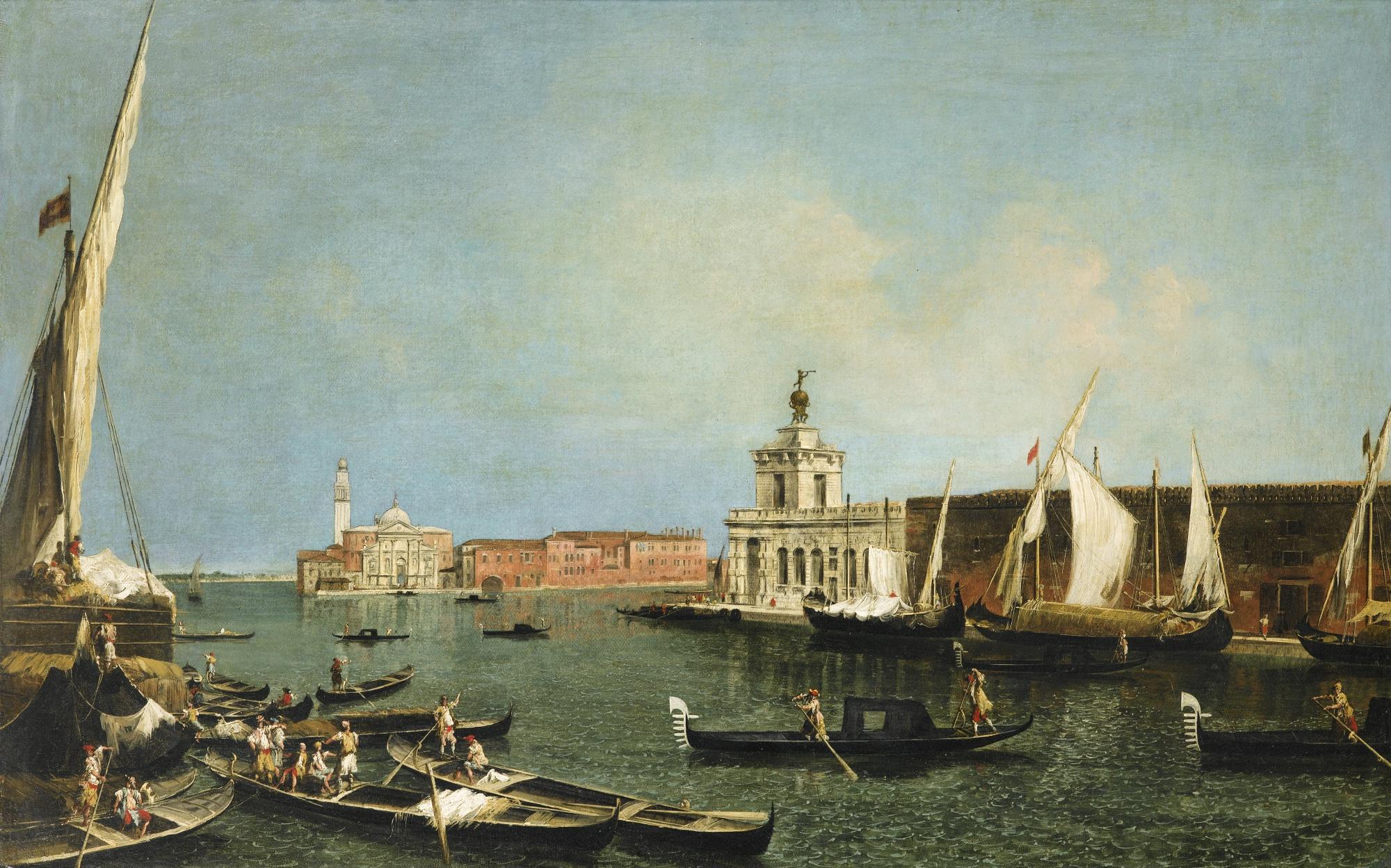 Michele Marieschi - Venice, The Punta Della Dogana From The Ca\' Giustinian, Looking South Across The Bacino Di San Marco Towards The Church Of San Giorgio Maggiore 