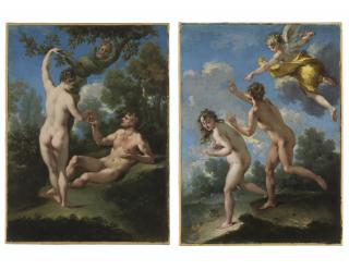 Michele Rocca, Called Parmigianino - The Temptation of Adam and Eve; and The Expulsion from Paradise