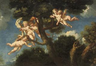 Michele Rocca - Putti disporting in a landscape