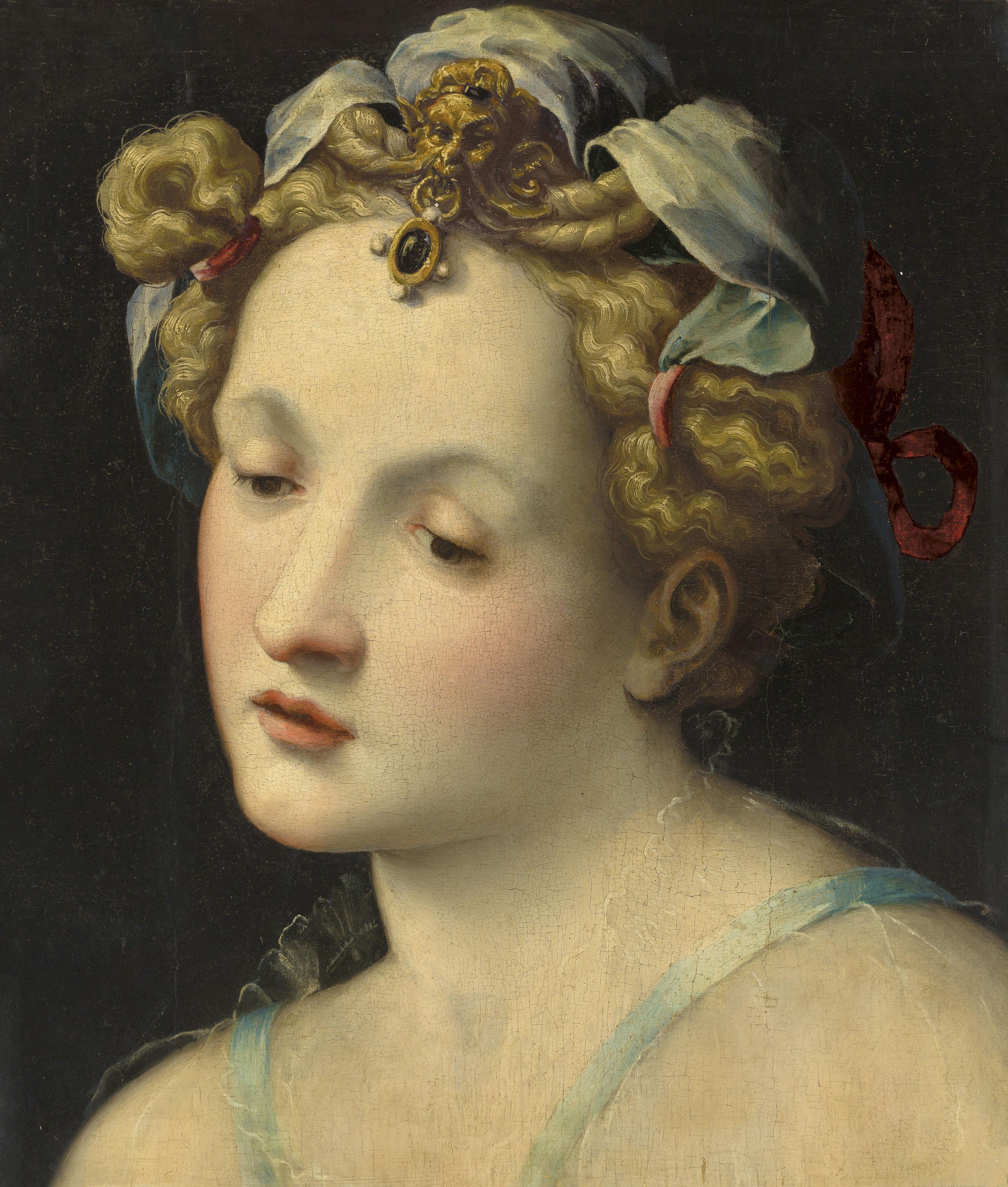 Michele Tosini - Head of a young woman
