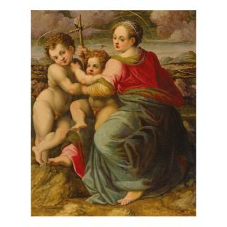 Michele Tosini - Madonna And Child With St. John The Baptist