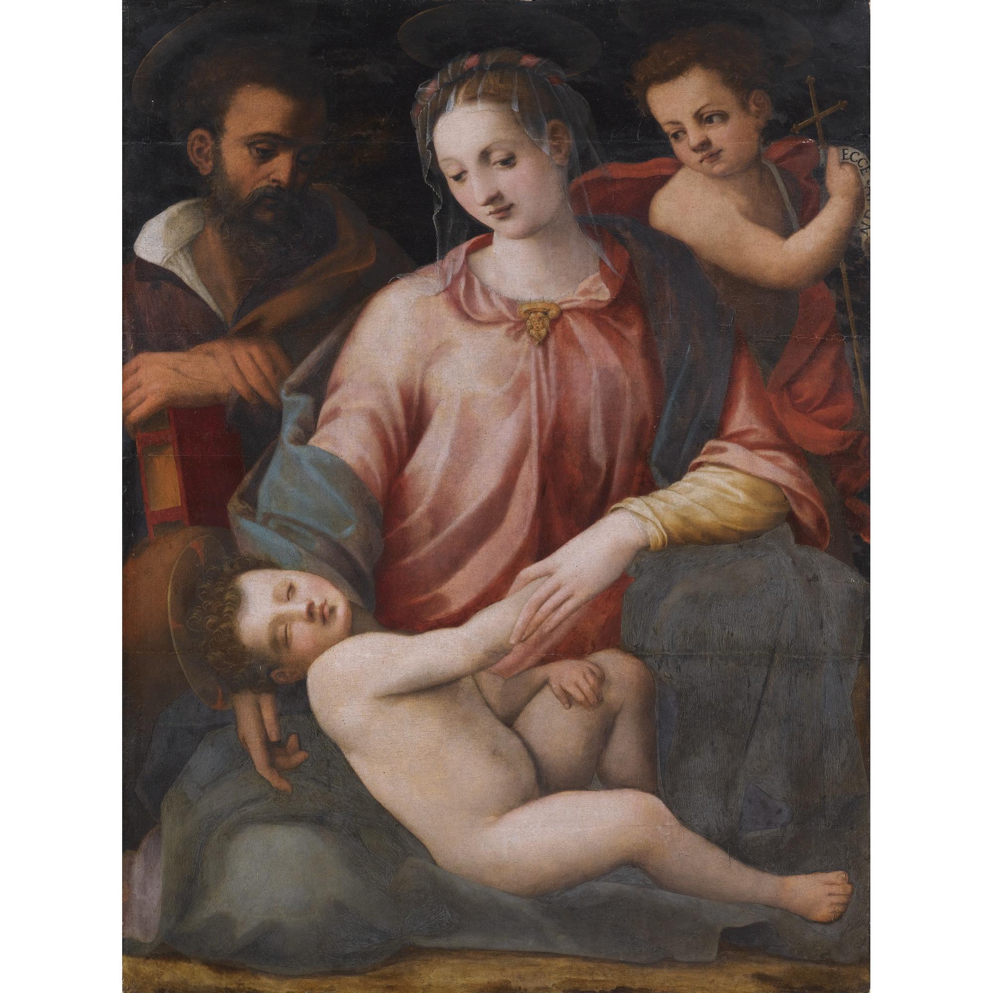 Michele Tosini - The Holy Family With The Infant Saint John The Baptist