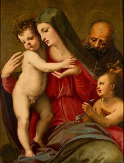 Michele Tosini - The Holy Family With The Young Saint John The Baptist