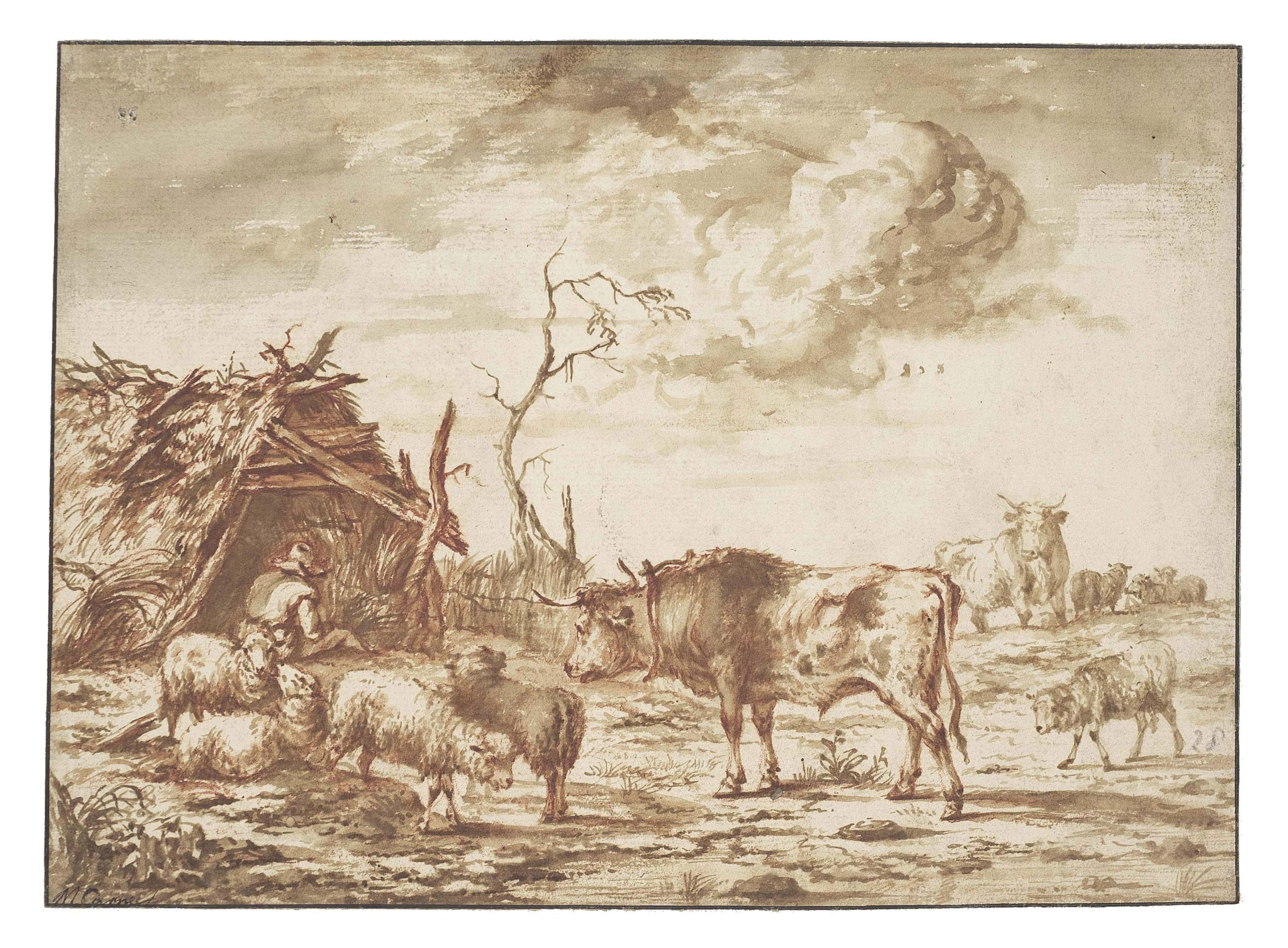Michiel Carrée - A herdsman with his cattle