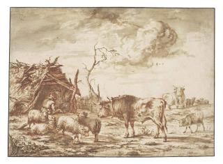 Michiel Carrée - A herdsman with his cattle