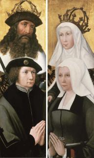Michiel Coxcie The Elder - The Emperor Charlemagne And Elisabeth von Thuringen As Patron Saints of Two Donors, Probably Guillaume de Bourgoing And Philippa Le Clerc du Tremblay