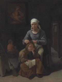 Michiel Sweerts - A Woman Grooming Her Child\'S Hair
