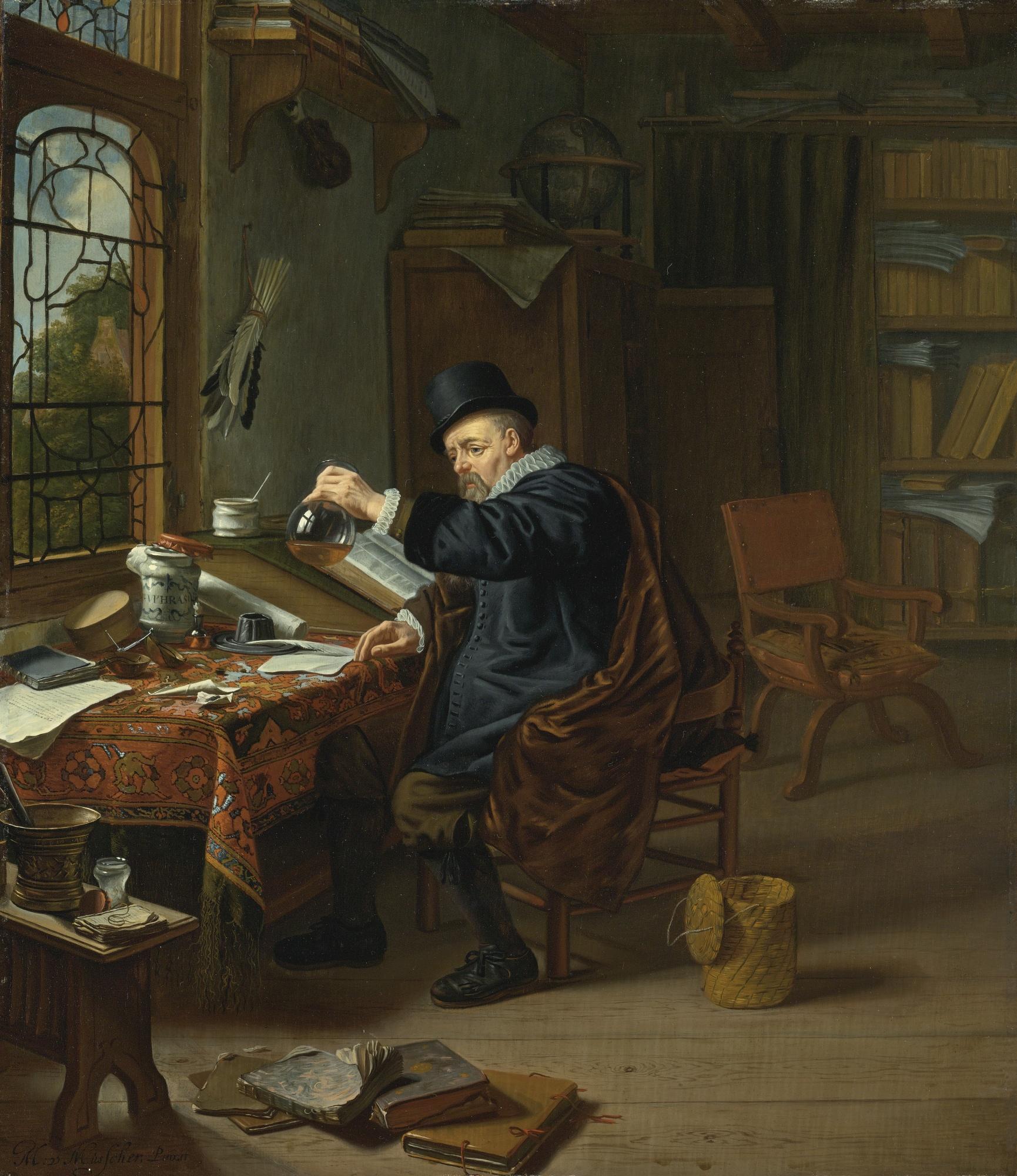Michiel Van Musscher - A Doctor In His Studio