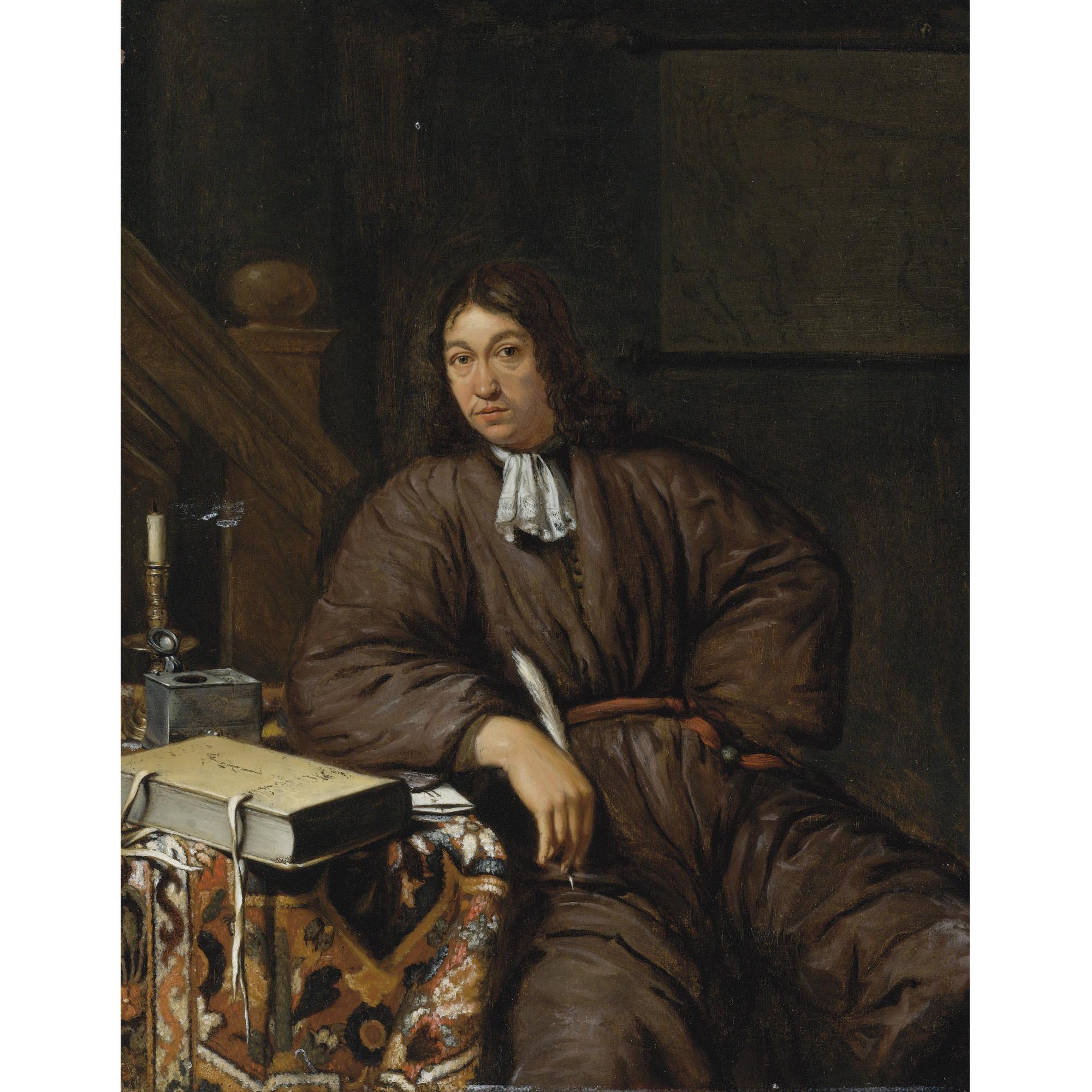 Michiel Van Musscher - A Gentleman At His Desk