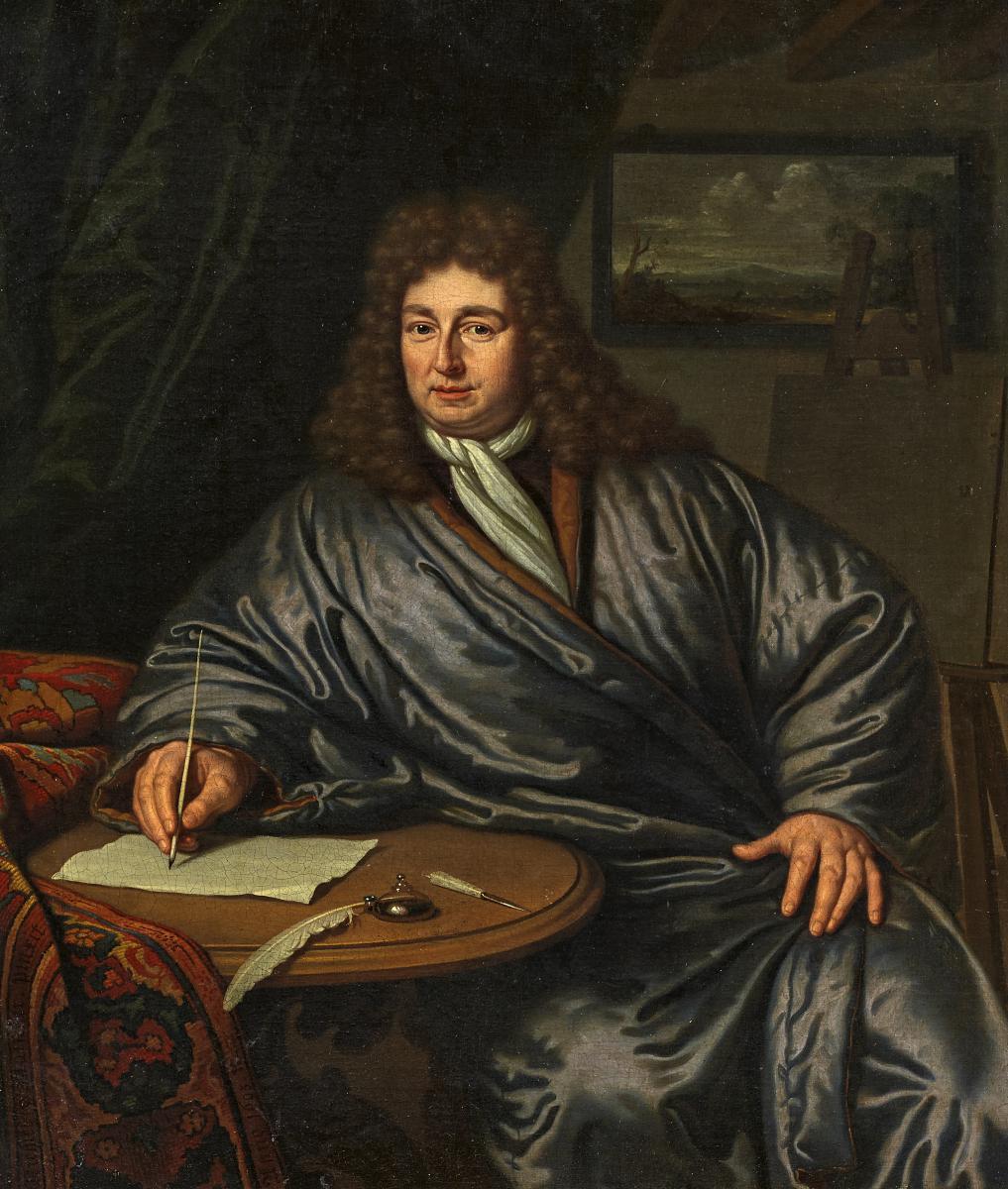 Michiel van Musscher - Künstler am Zeichentisch im Atelier