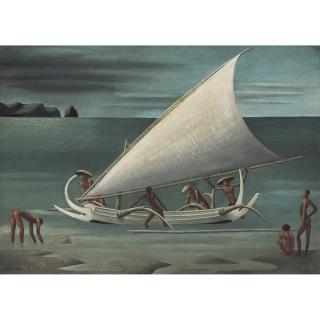 Miguel Covarrubias - Balinese Fishermen With Outrigger