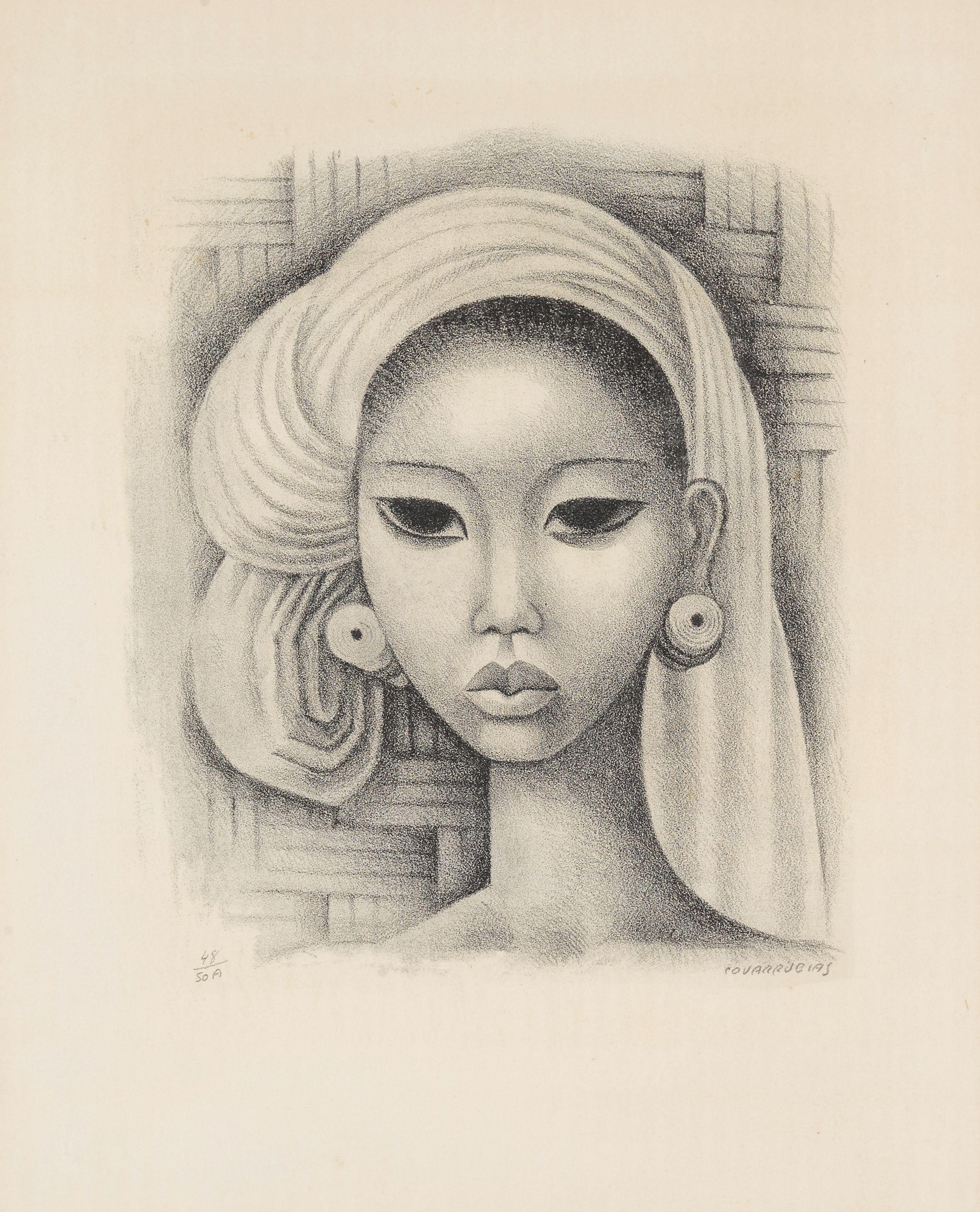 Miguel Covarrubias - Head of a Balinese Girl