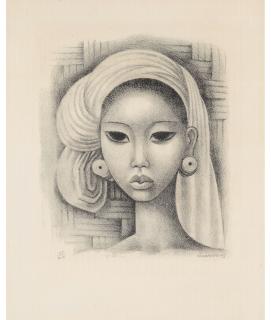 Miguel Covarrubias - Head of a Balinese Girl