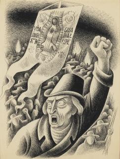 Miguel Covarrubias - Miguel Hidalgo con estandarte y huestes indígenas