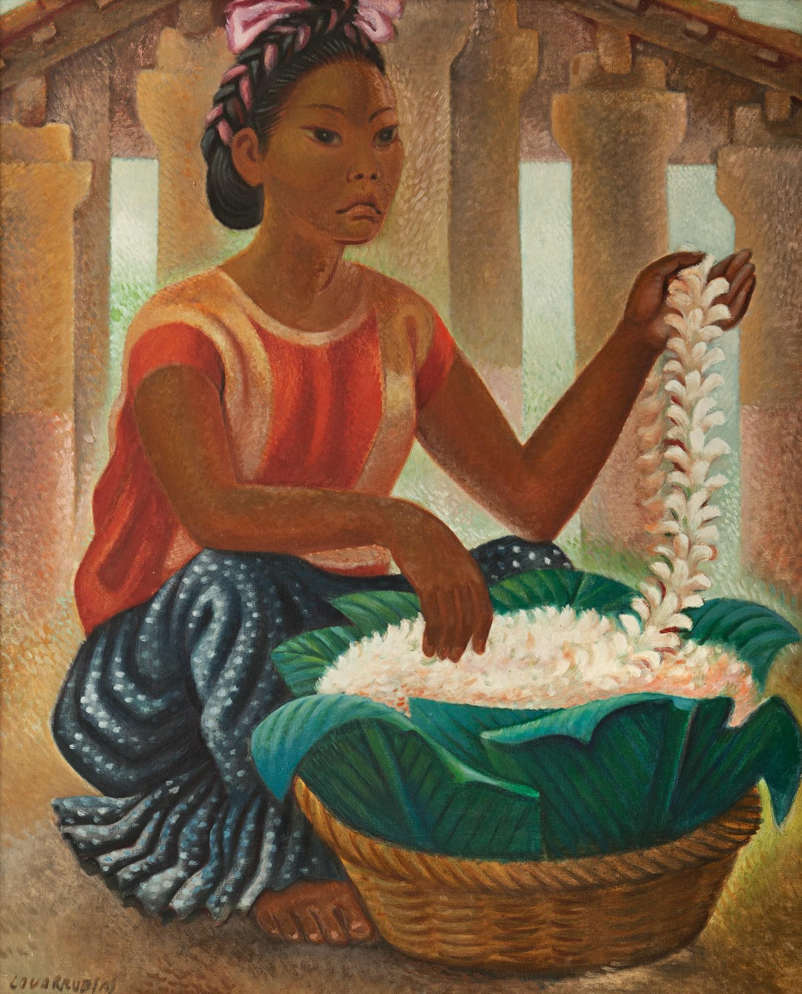 Miguel Covarrubias - Mujer Sentada Con Flores