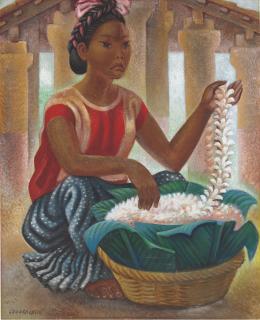 Miguel Covarrubias - Sitting Woman with Flowers