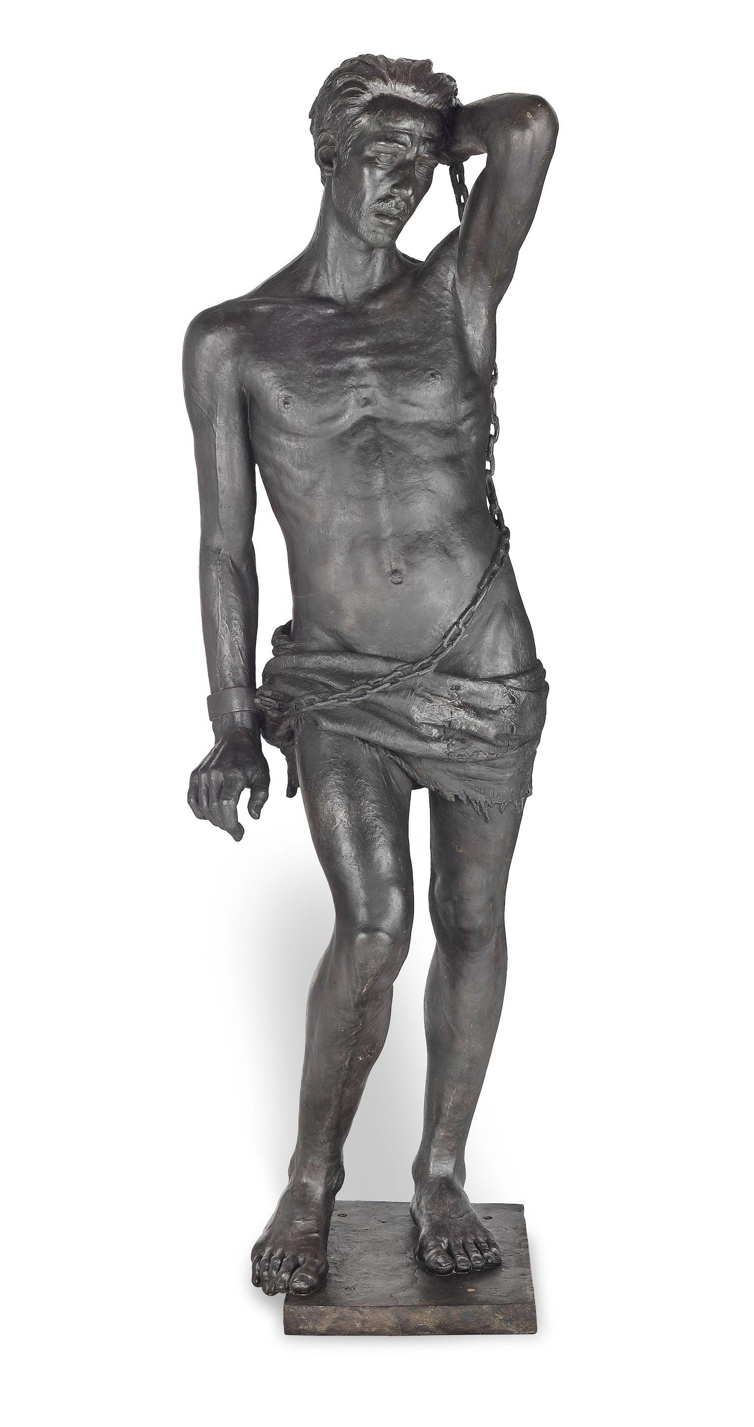 Miguel Oslé Sáenz de Medrano - A monumental patinated bronze figure of \'The Prisoner\'