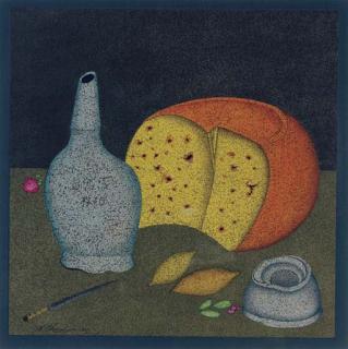Mihail Chemiakin - Nature morte avec fromage