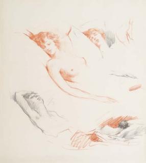 Mihaly Munkacsy - Etudes de Femme Endormie