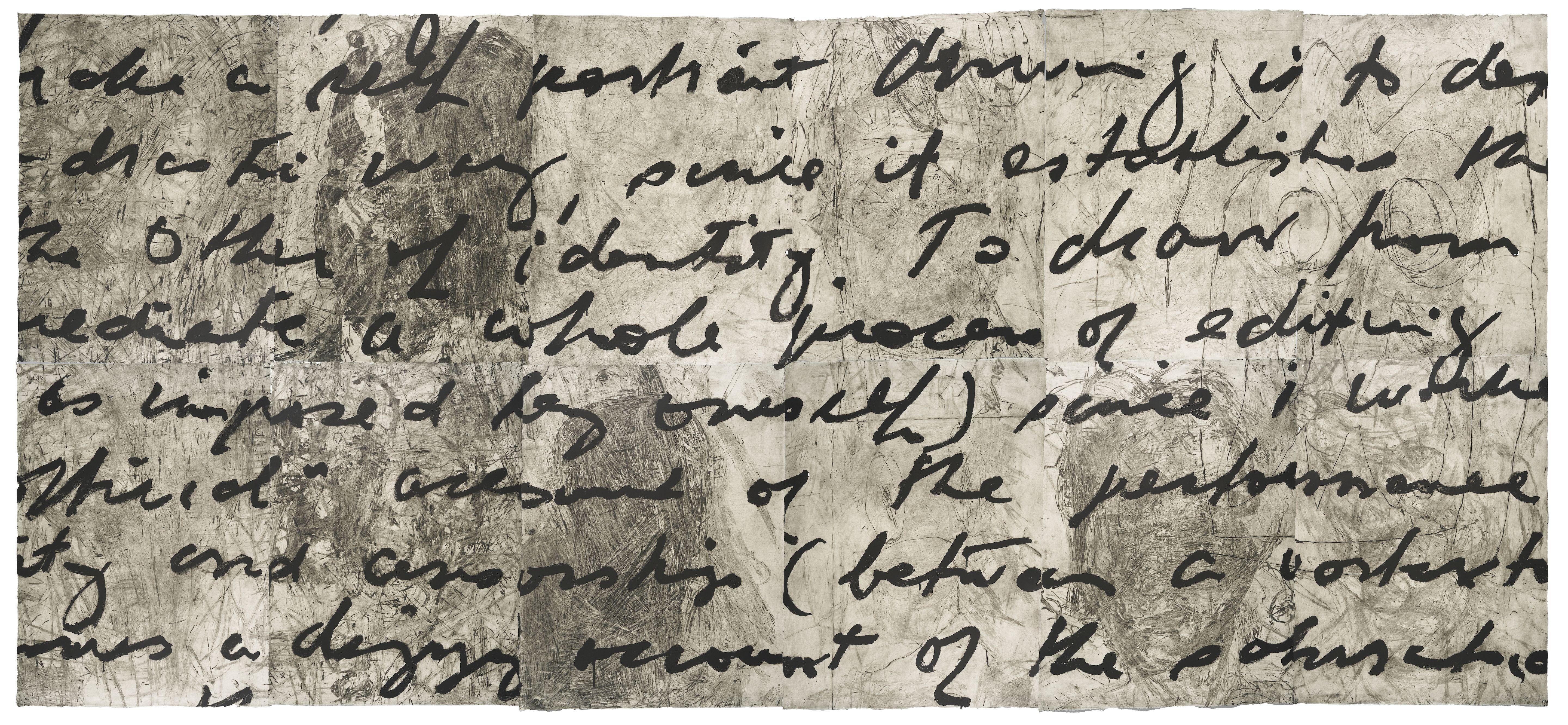 Mike Parr - Language and Chaos III, 1990 (12 sheets, measurements are for each sheet)