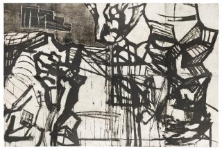 Mike Parr - Various Non-Entities \'Hatred in the Sky\', 1997 (measurements are for individual sheets, eight sheets)