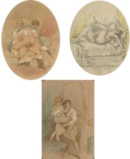 Mikhail Aleksandrovich Zichi - Three erotic drawings