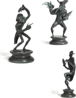 Mikhail Chemiakin - Three Figures From The Carnival In Saint Petersburg Series