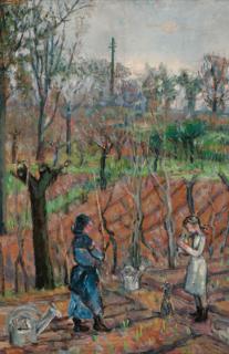 Mikhail Fedorovich Larionov - Femme et filles au potage