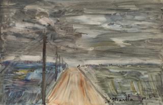 Mikhail Fedorovich Larionov - Road and Telegraph Poles