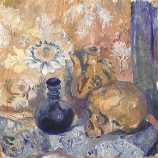 Mikhail Fedorovich Larionov - Still-life with Skull, Vase and Tea-pot