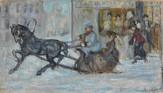 Mikhail Fedorovich Larionov - Street Scene in Winter